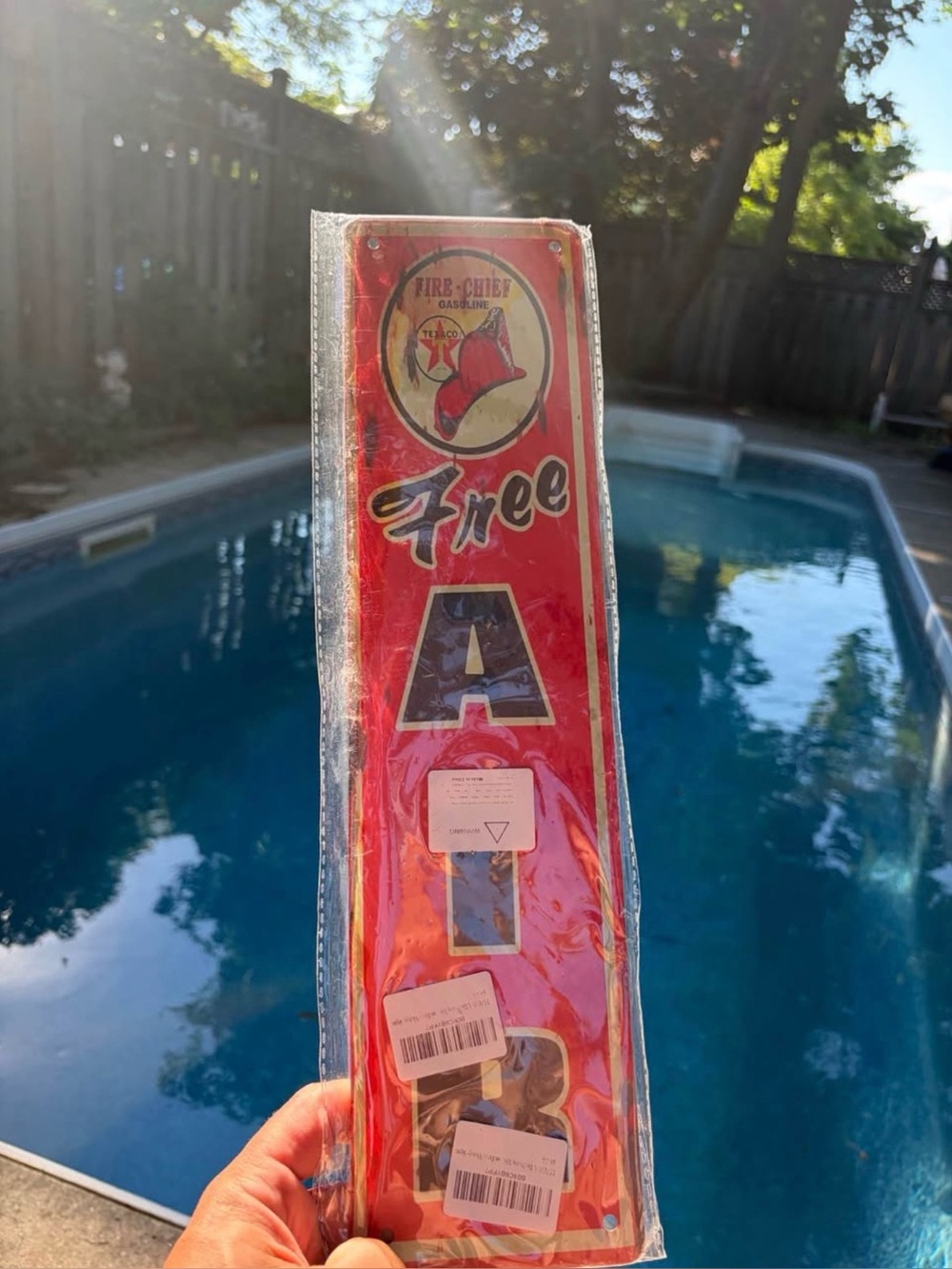 Vintage Fire-Chief 'Free Air Red Metal Sign
 fire chief gasoline Texaco vintage